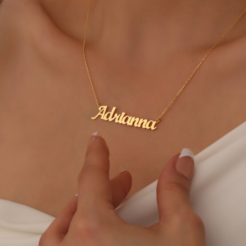 Custom Name Necklace, 18K Gold Plated Name Necklace, Personalized Name Necklace, Birthday Gift for Her,  Gift for Mom, Gift for Her